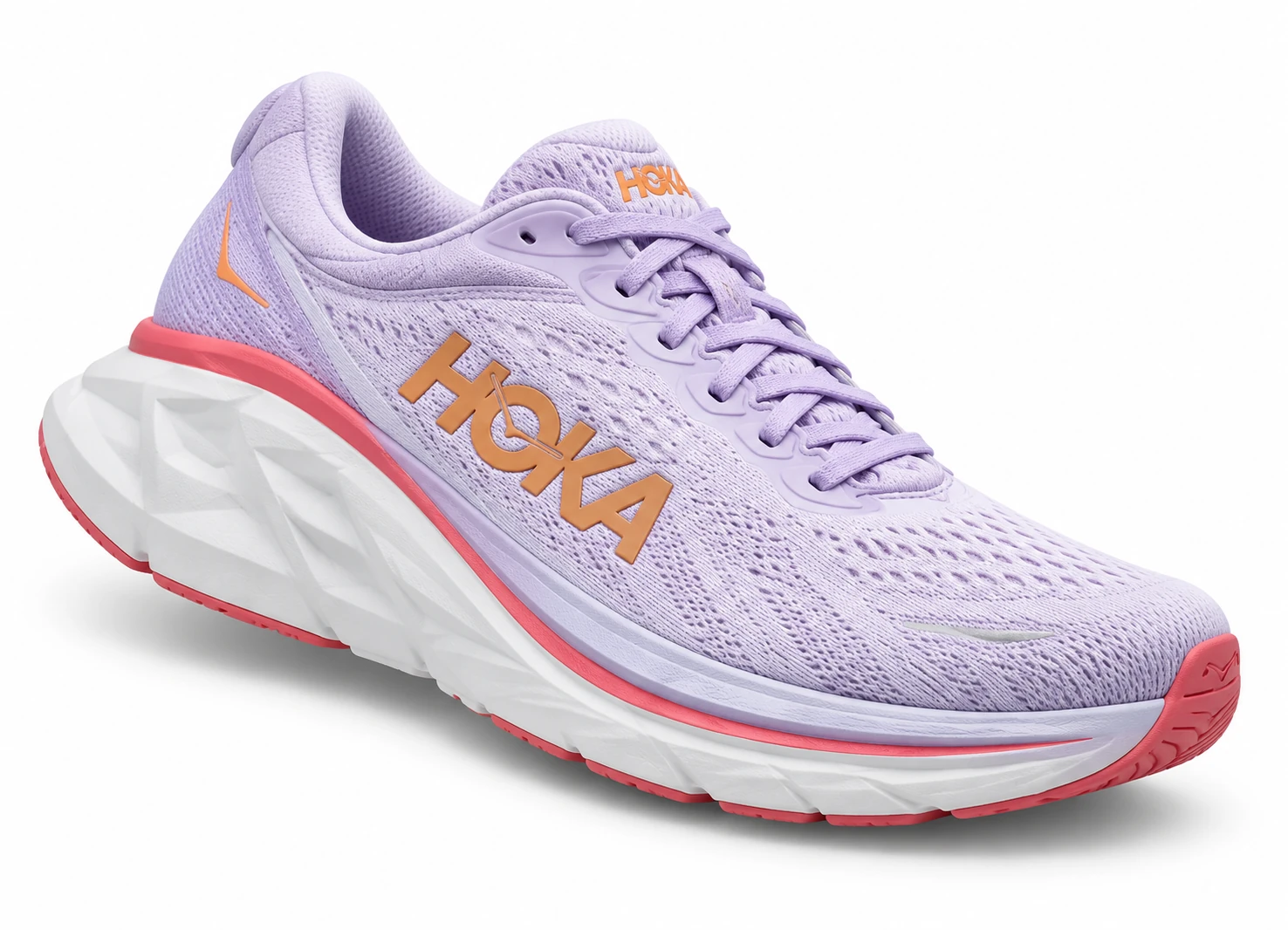 Сиреневые HOKA Arahi 7 с коралловыми деталями